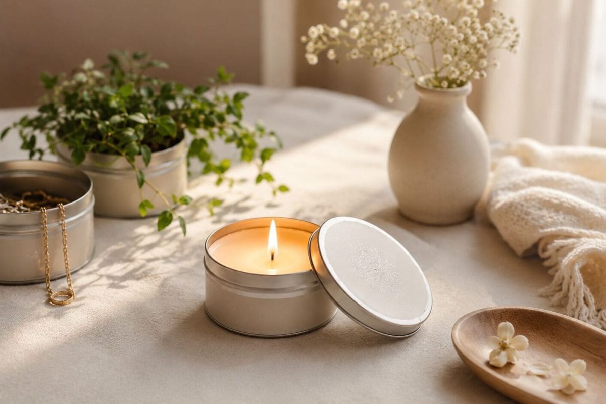 Ảnh minh họa cho Nến Thơm Hộp Thiếc – Bí Quyết Tạo Không Gian Sang Trọng