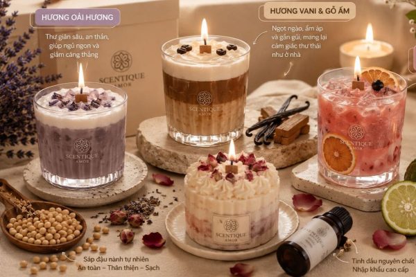 Nến thơm cho phòng ngủ giúp thư giãn tinh thần, giảm căng thẳng và hỗ trợ giấc ngủ ngon