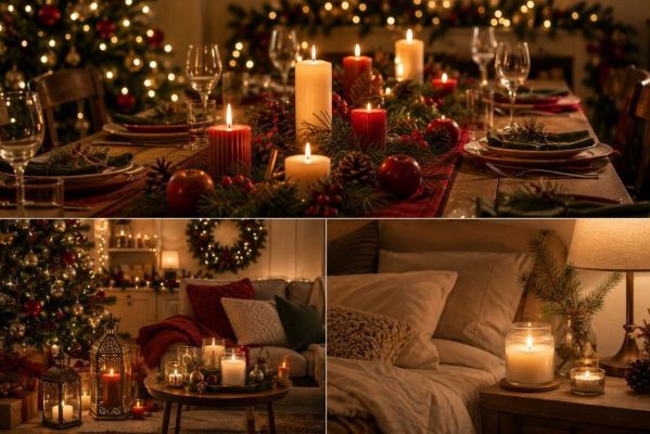 Trang trí nến thơm Noel an toàn, tinh tế với cách bố trí nến phù hợp và tạo không gian Giáng sinh ấm cúng
