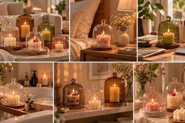 Chụp nến thủy tinh giúp bảo vệ ngọn lửa, tạo ánh sáng ấm áp và tăng tính thẩm mỹ cho không gian khi kết hợp cùng nến thơm